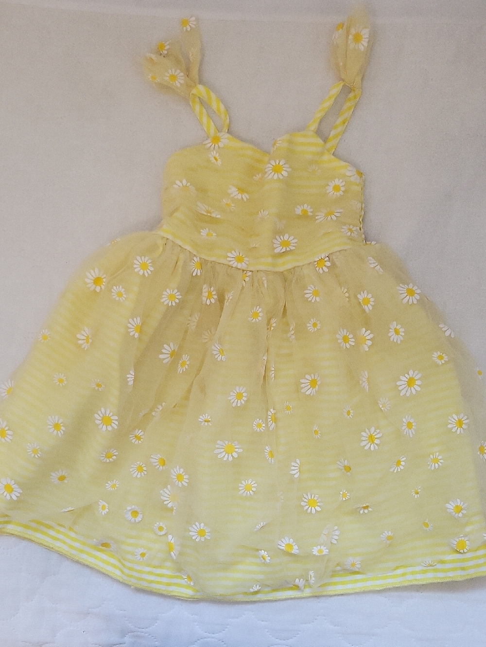 Yellow Daisy Tulle Sundress for Girls